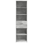 vidaXL Buffet haut gris béton 50x42 5x185 cm bois d'ingénierie