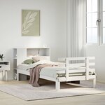 vidaXL Lit bibliothèque sans matelas blanc 75x190cm bois de pin massif