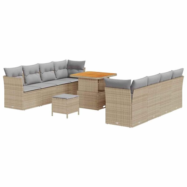 vidaXL Ensemble de canapé de jardin 11 Pièces beige et gris clair