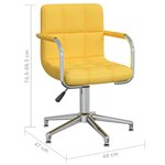 Chaise fauteuil siège pivotante de bureau informatique étude Jaune moutarde tissu jaune 02_0024139