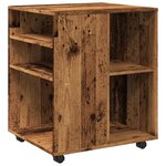 vidaXL Armoire à roulettes vieux bois 60x53x72 cm bois d'ingénierie