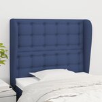 vidaXL Tête de lit avec oreilles Bleu 103x23x118/128 cm Tissu