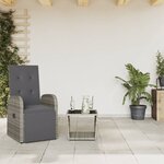 vidaXL Ensemble à manger de jardin et coussins 2 Pièces gris rotin