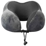 vidaXL Oreiller de Voyage pour le Cou Gris 27 x 26 x 14 cm Velours