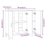 vidaXL Buffet gris béton 90x34x80 cm bois d'ingénierie