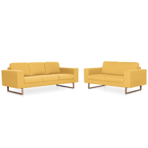 vidaXL Ensemble de canapé 2 Pièces tissu jaune