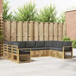 vidaXL Ensemble de canapé d'angle 9 Pièces Blanc et anthracite