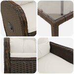 vidaXL Ensemble de repas extérieur 5 Pièces Marron et crème blanche