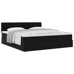 vidaXL Cadre de lit ottoman avec matelas noir 200x200 cm velours