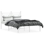 vidaXL Cadre de lit métal sans matelas et tête de lit blanc 120x190 cm