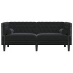 vidaXL Canapé Chesterfield Autre Noir 174 x 74.5 x 70.5 cm Velours