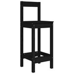 vidaXL Ensemble de bar de jardin 3 Pièces noir bois de pin massif