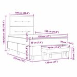 vidaXL Lit à ressort avec matelas et banc gris clair 120x190 cm en velours