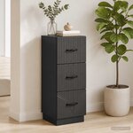 vidaXL Armoire à tiroirs 33 x 34 5 x 87 cm Bois d'ingénierie Noir