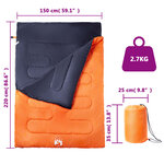 vidaXL Sac de couchage double et oreillers adultes camping 3-4 saisons