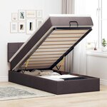 vidaXL Lit ottoman avec matelas marron foncé 90x200 cm tissu