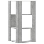 vidaXL Bibliothèque d'angle à 3 niveaux gris béton bois d'ingénierie