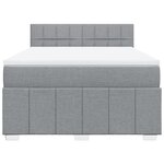 vidaXL Sommier à lattes de lit avec matelas Gris clair 160x200cm Tissu
