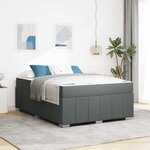 vidaXL Cadre de lit avec matelas Gris foncé 140 x 200 cm tissu