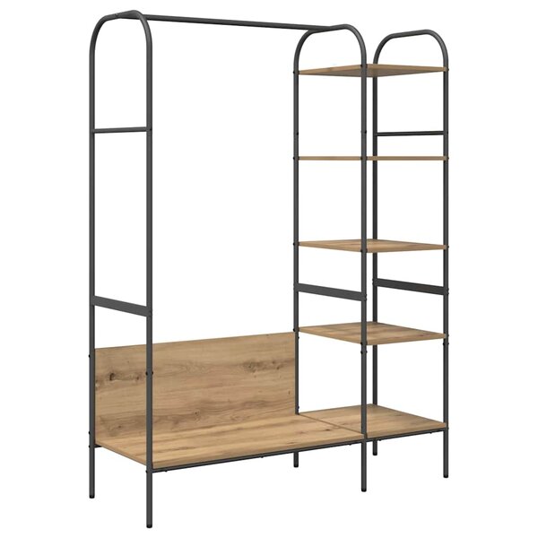 vidaXL Porte-vêtements Beige 120 x 44 x 160 cm Bois d'ingénierie