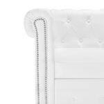 vidaXL Canapé Chesterfield en forme de L cuir synthétique blanc