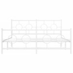 vidaXL Cadre de lit métal sans matelas et pied de lit blanc 150x200 cm