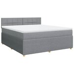 vidaXL Sommier à lattes de lit avec matelas Gris clair 180x200cm Tissu