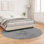 vidaXL Tapis en fausse Tafalla Gris Ø 160 cm Polyester