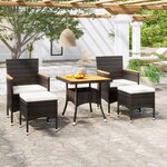 vidaXL Ensemble à manger de jardin 5 Pièces Résine tressée et acacia Noir