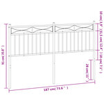 vidaXL Tête de lit métal blanc 180 cm