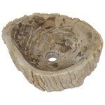 vidaXL Évier 45x35x15 cm Pierre fossile Crème