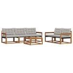 vidaXL Ensemble de canapés d'extérieur 6 Pièces Gris Naturel et Clair