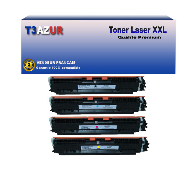 T3AZUR - Lot de 4 Toners compatibles avec Canon 729 pour Canon LBP-7010C  LBP-7018C (Noir+Couleur)