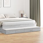 Tiroirs de lit vidaXL Gris Sonoma 200x36 5x16 5 cm en bois aggloméré
