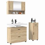 vidaXL Ensemble de mobilier de salle de bain 3 Pièces Chêne Sonoma