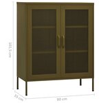 vidaXL Armoire de rangement Vert olive 80x35x101 5 cm Acier