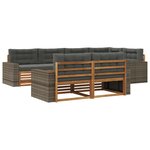 vidaXL Ensemble de canapés d'extérieur 7 Pièces Naturel et Anthracite