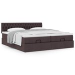 VidaXL Cadre de lit ottoman avec matelas marron foncé 160x200 cm tissu
