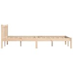 vidaXL Cadre de lit Naturel 152 x 203 cm Bois de Pin Massif