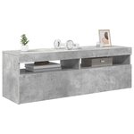 vidaXL Meuble TV avec lumières LED gris béton 120x35x40 cm