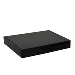 Boîte rectangulaire en carton micro-cannelé noir brillant 32 x 24.5 x 4.5 cm