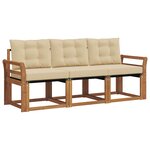 vidaXL Ensemble de canapés d'extérieur 3 pc Naturel et Beige