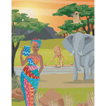 CRYSTAL ART Kit poster à diamanter 35x45cm Évasion Afrique