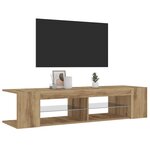 vidaXL Meuble TV avec lumières LED chêne artisanal bois d'ingénierie