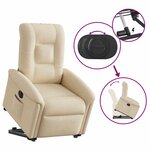 vidaXL Fauteuil inclinable électrique crème tissu
