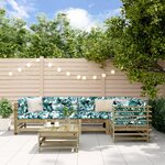 vidaXL Salon de jardin 6 Pièces avec coussins bois de pin imprégné