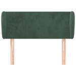vidaXL Tête de lit avec oreilles Vert foncé 93x23x78/88 cm Velours