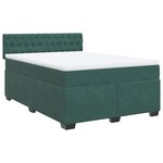 vidaXL Sommier à lattes de lit et matelas Vert foncé 140x190cm Velours