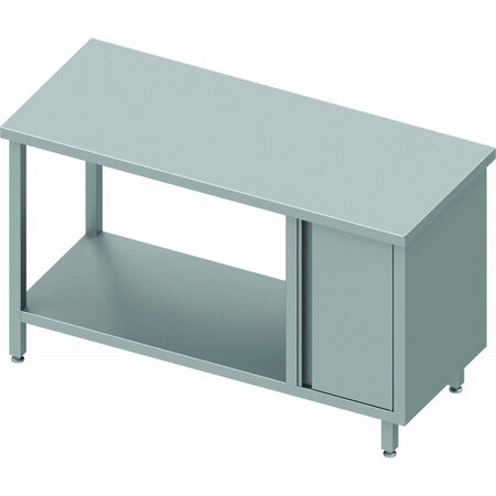 Table inox avec porte et etagère à gauche - gamme 600 - stalgast -  - acier inoxydable1300x600 x600x900mm