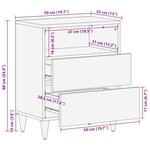 vidaXL Table de chevet gris clair 50x33x60 cm bois de manguier massif